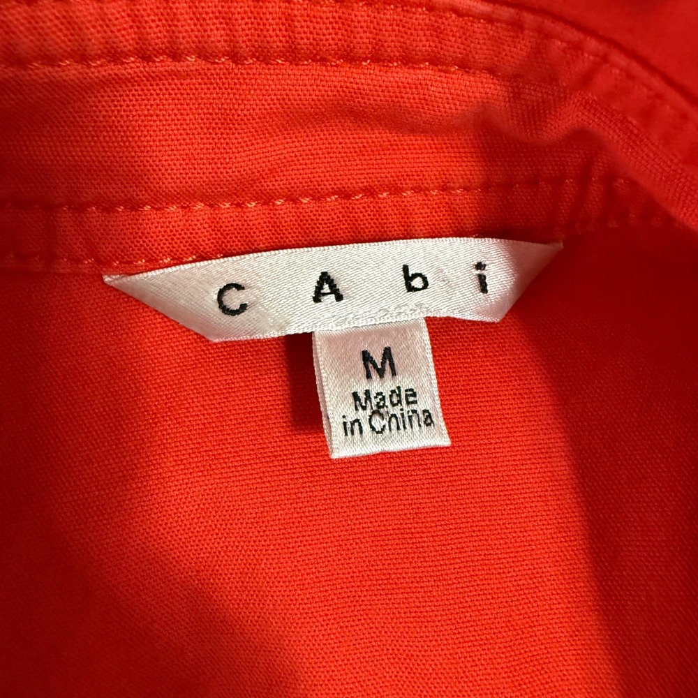 Cabi Orange Red‎ Button Front Utility Jacket Women's Size Medium - Picture 5 of 8